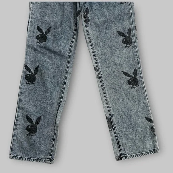 Playboy By Pacsun Mom Jeans Size 25 Button Fly Denim Acid Wash Straight Leg Y2K - Picture 3 of 7